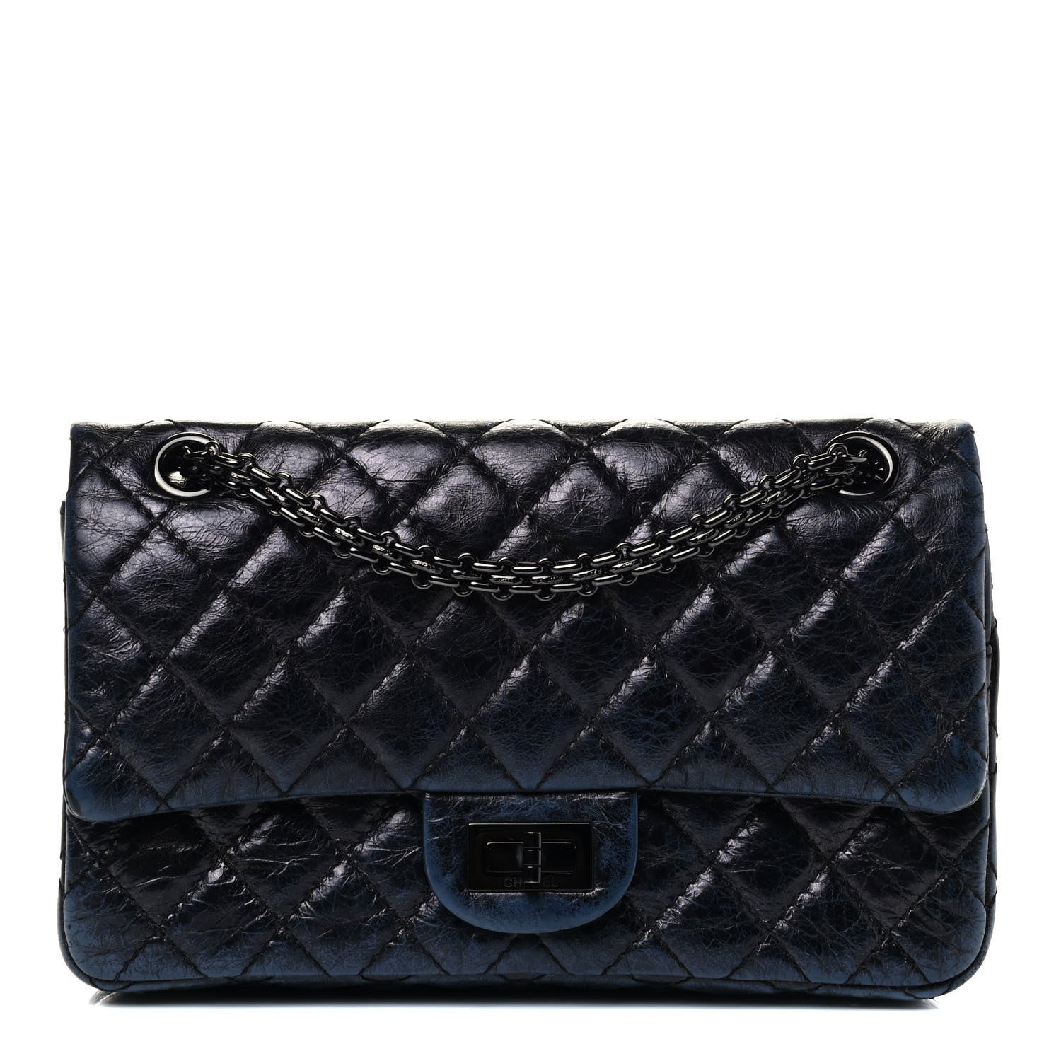 Chanel Glazed Aged Calfskin Quilted 2.55 Reissue 225 Flap So Black 1 of 7