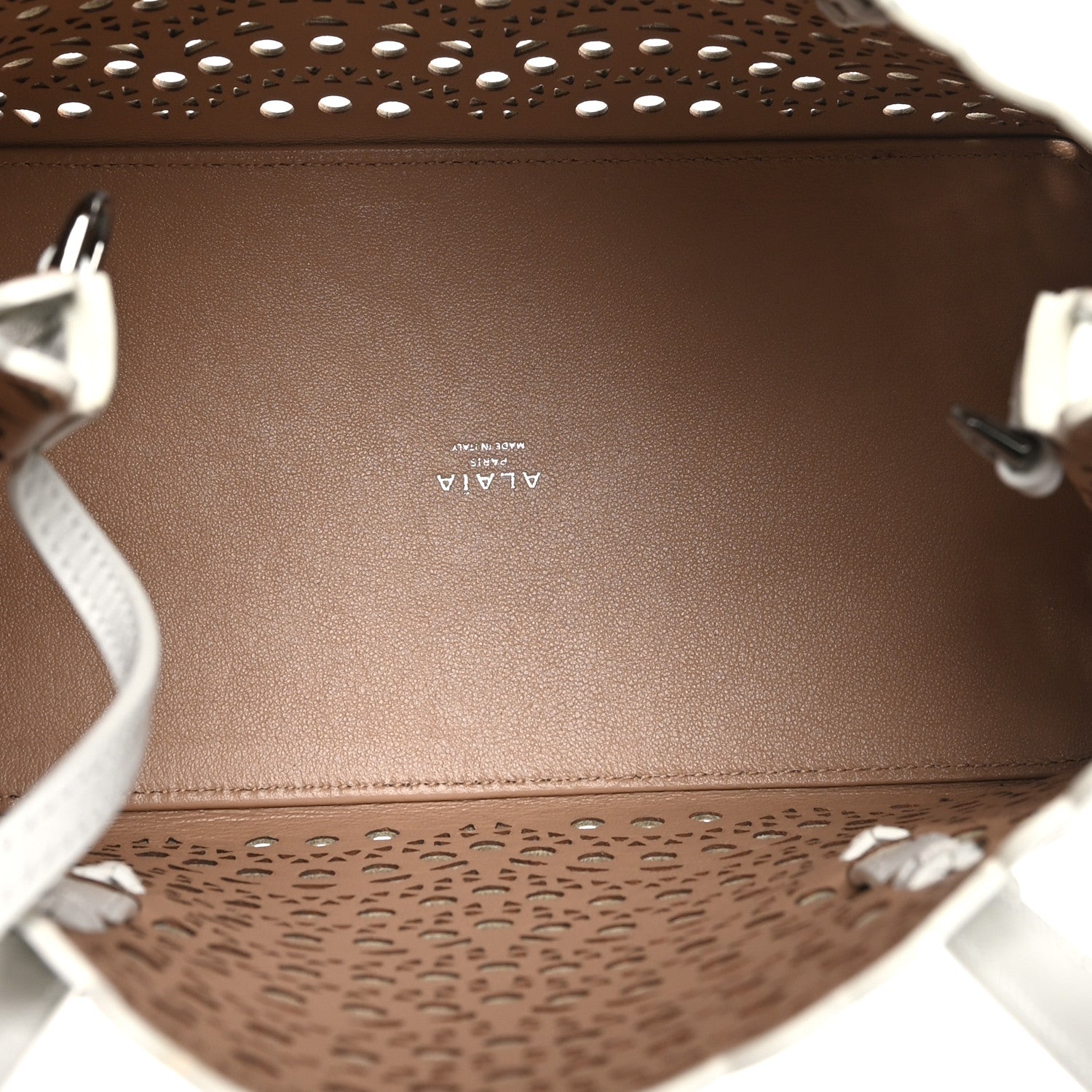 Alaia Calfskin Vienne Wave Mina 25 Bag  White 6 of 10
