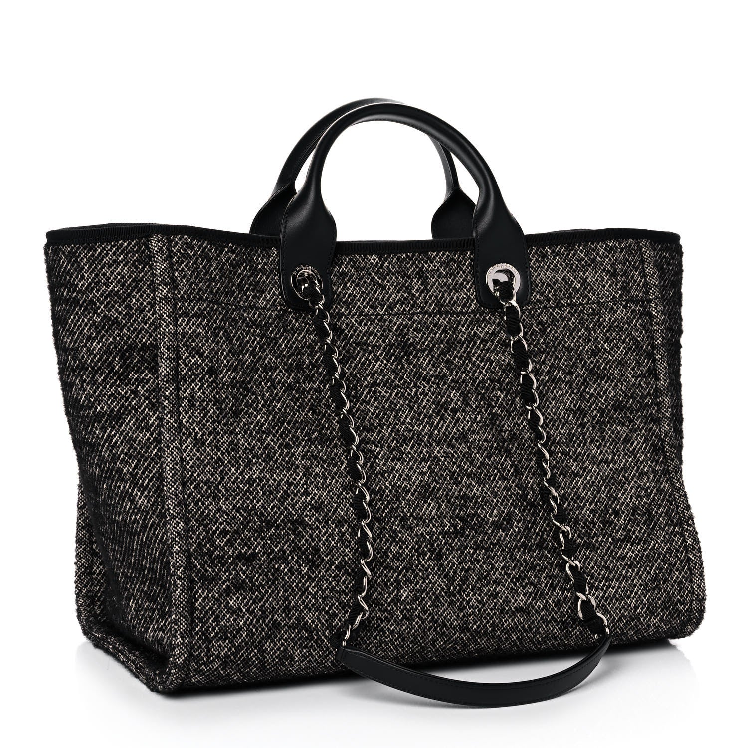 Chanel Mixed Fibers Calfskin Medium Deauville Tote Black 2 of 13