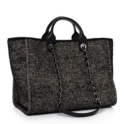Chanel Mixed Fibers Calfskin Medium Deauville Tote Black 2 of 13