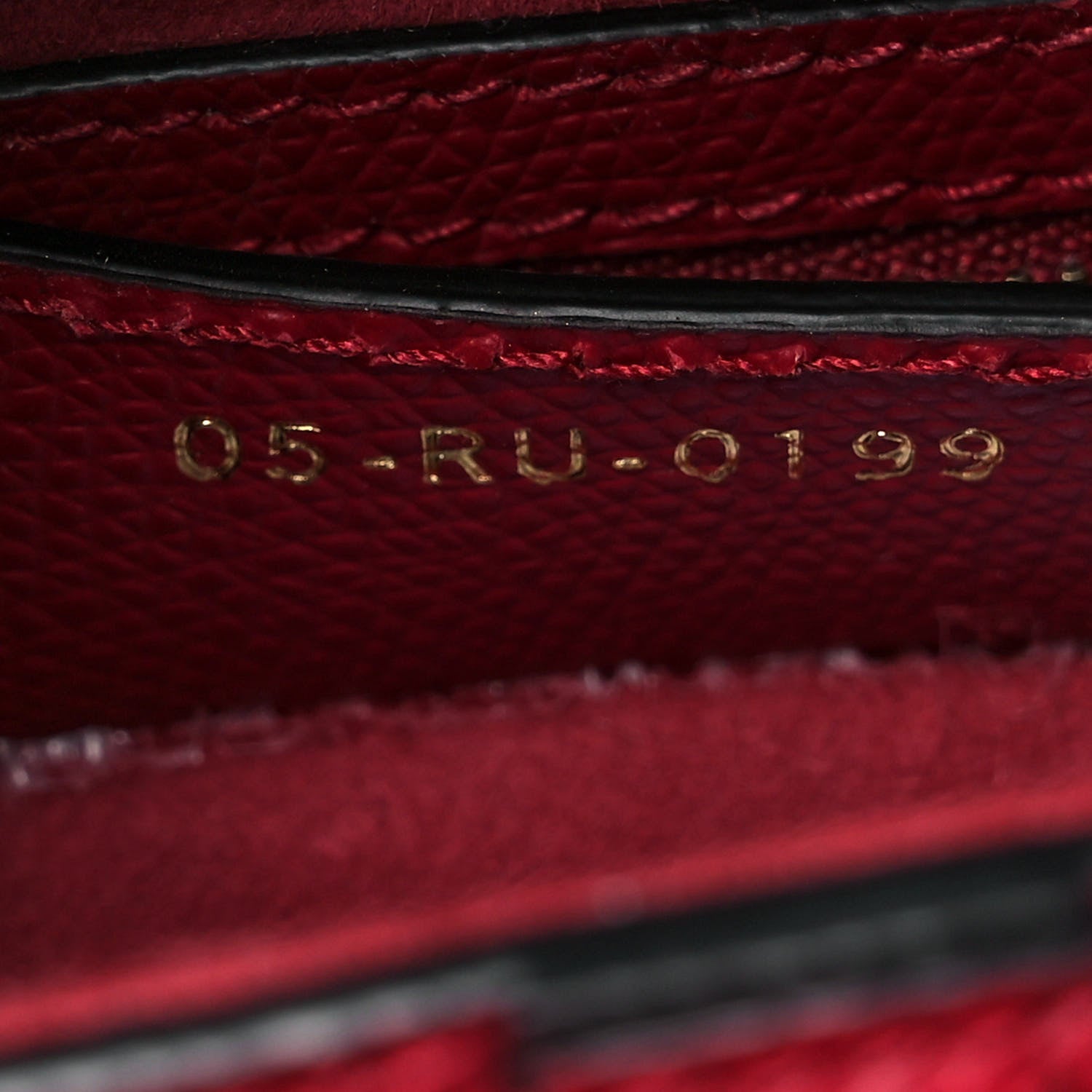 Christian Dior Grained Calfskin Saddle Bag Burgundy 6 of 8