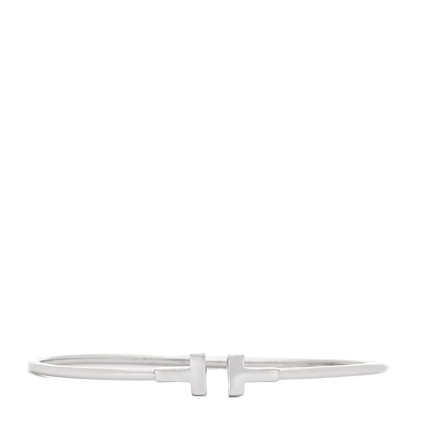 18K White Gold Narrow T Wire Bracelet