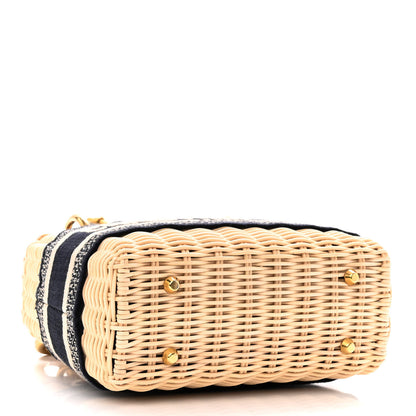 Christian Dior Wicker Oblique Mini Lady Dior Bag Blue 4 of 8