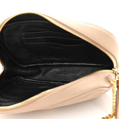 Saint Laurent Grain De Poudre Matelasse Monogram Mini Lou Camera Bag Dark Latte 5 of 12