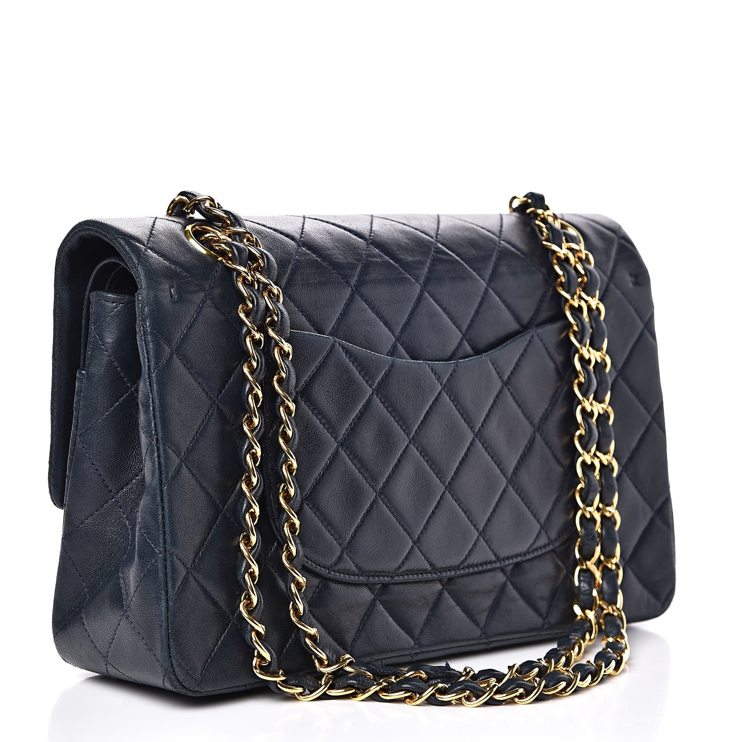 Chanel Lambskin Quilted Medium Double Flap Navy 3 of 17