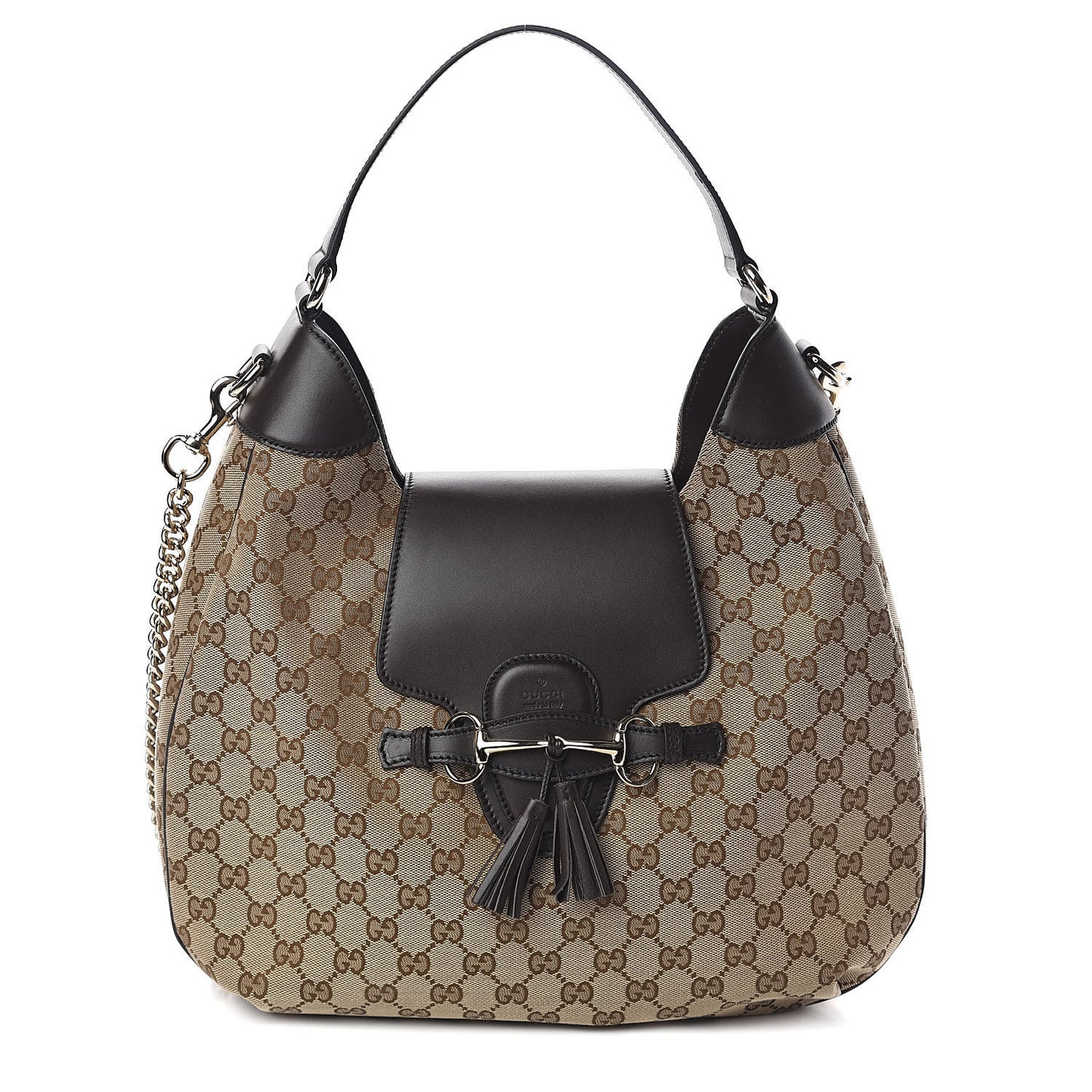 Monogram Margaux Calfskin Medium Emily Hobo Beige Ebony Cocoa