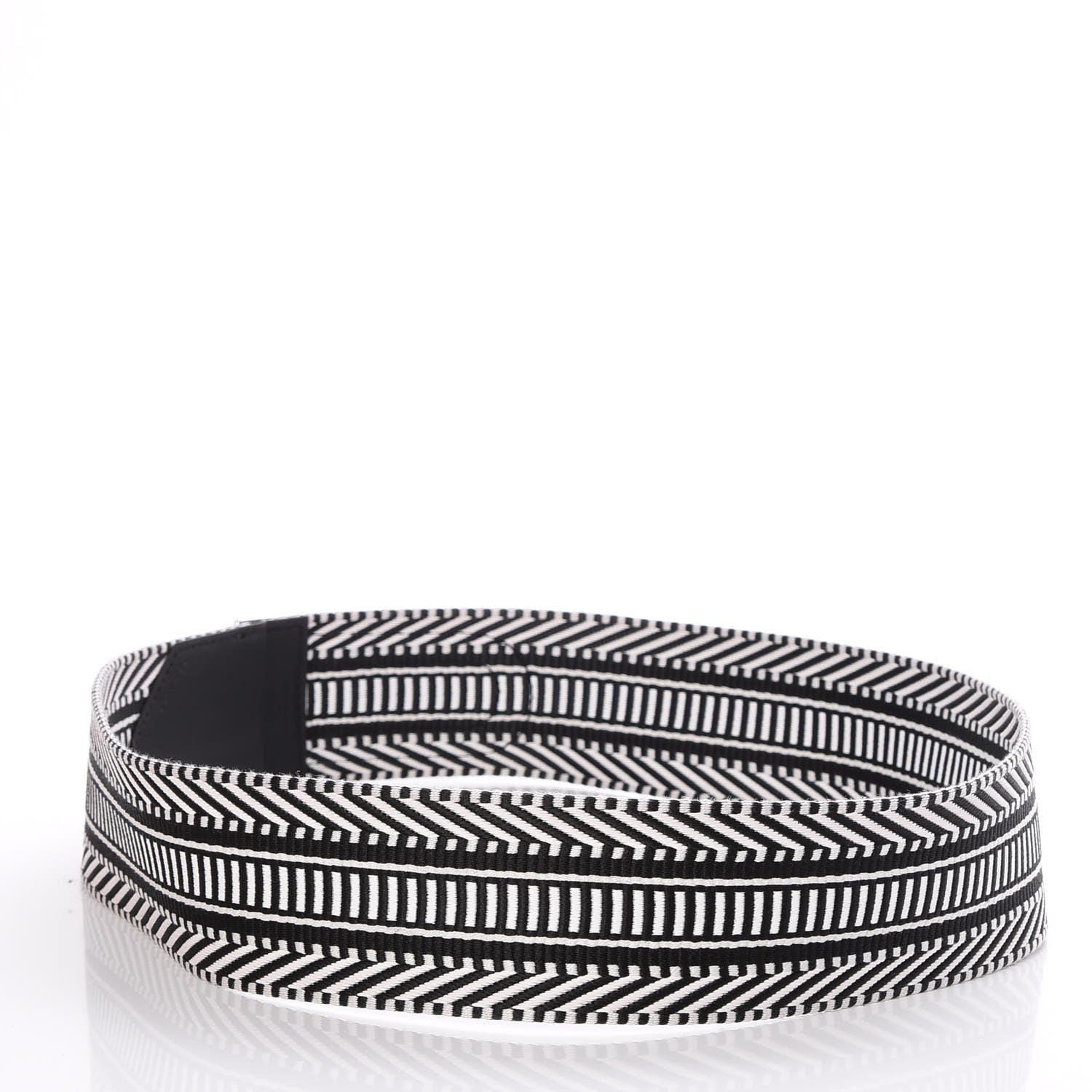 Hermes Toile Sombrero 50mm Cavale Belt 80 Noir Ecru 3 of 5