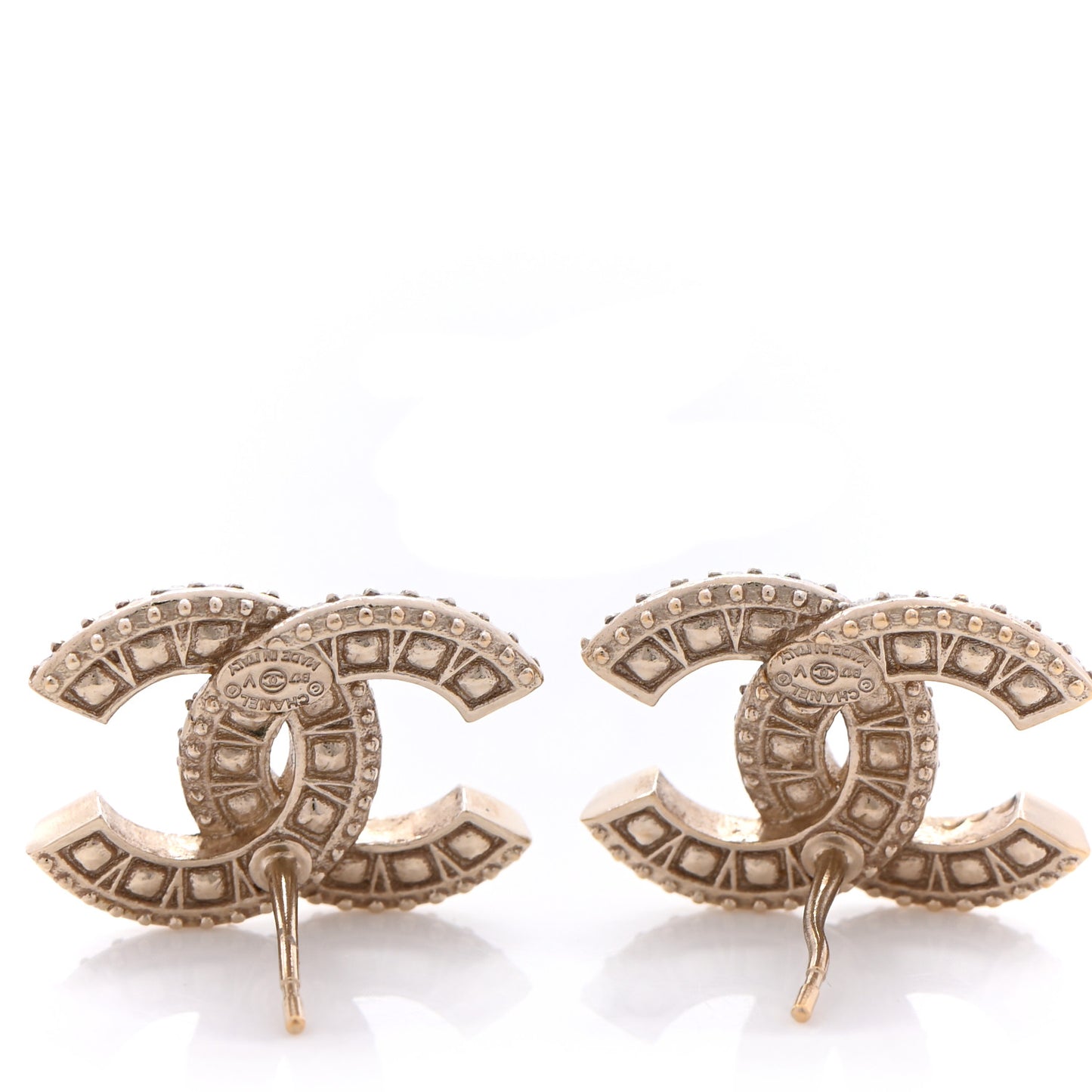 Crystal Timeless CC Earrings Light Gold