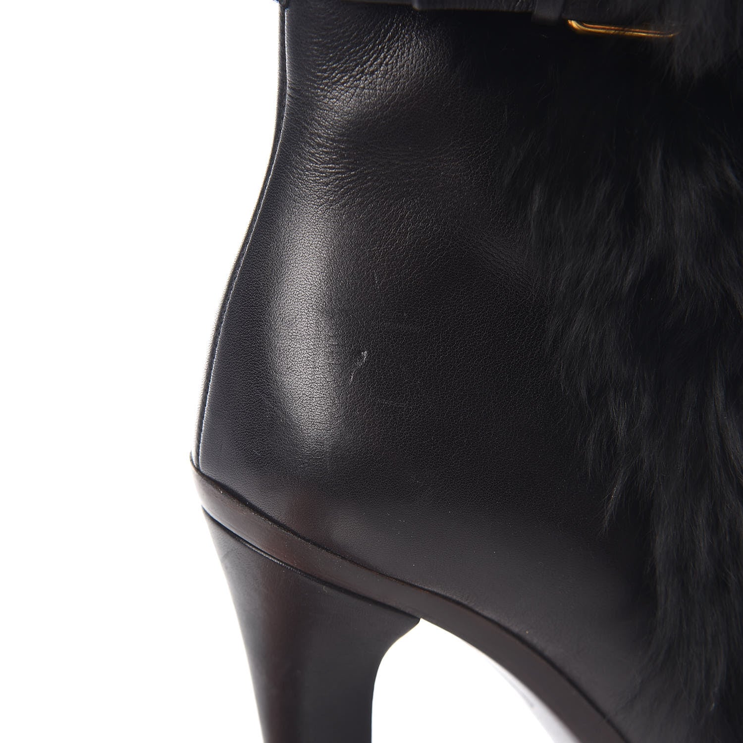 Gucci Alpaca Fur Lambskin Alyona Platform Ankle Boots 36 Black 13 of 15