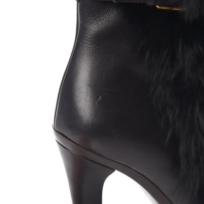Gucci Alpaca Fur Lambskin Alyona Platform Ankle Boots 36 Black 13 of 15