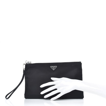 Prada Re-Nylon Saffiano Pouch Wristlet Black 2 of 6