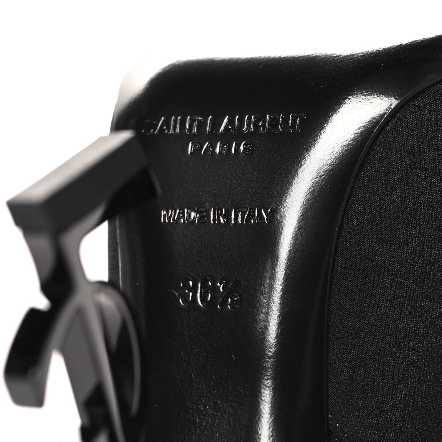 Saint Laurent Crepe Satin Opyum Crystal Slingback Pump 36.5 Black 8 of 10