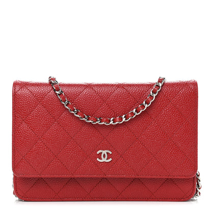 Chanel Caviar Quilted Wallet On Chain WOC Red 1 of 10