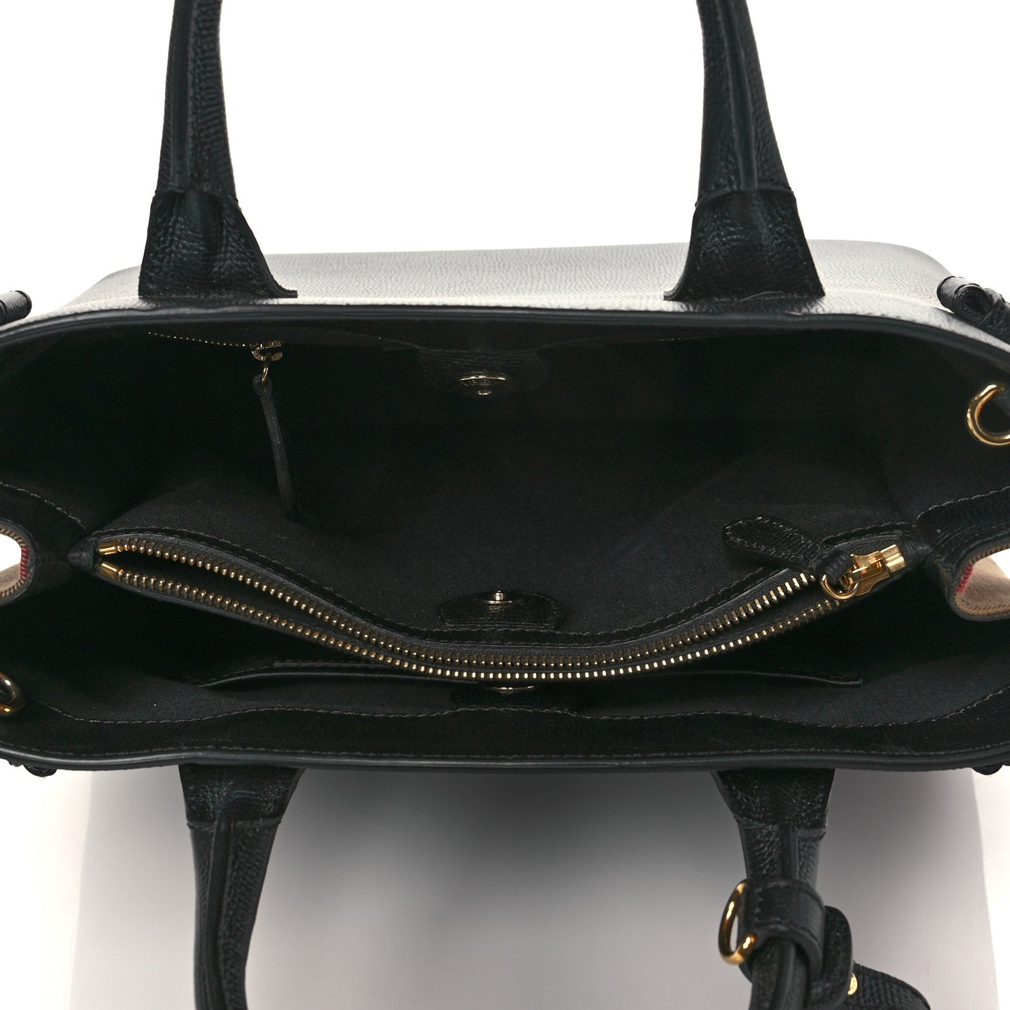 Derby Calfskin House Check Medium Banner Tote Black