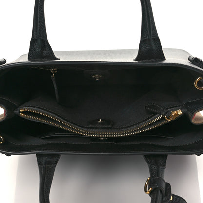Burberry Derby Calfskin House Check Medium Banner Tote Black 5 of 10