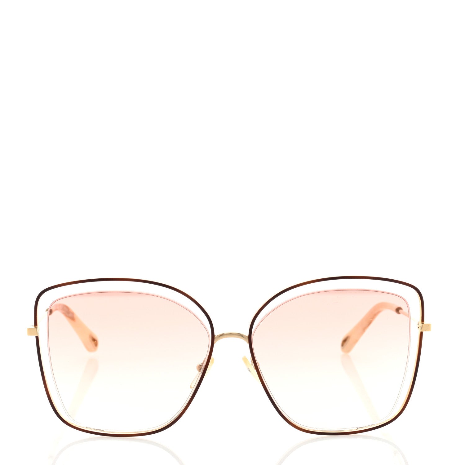 Chloe Poppy Cutout Square Sunglasses CE133S Gold Pink 2 of 7