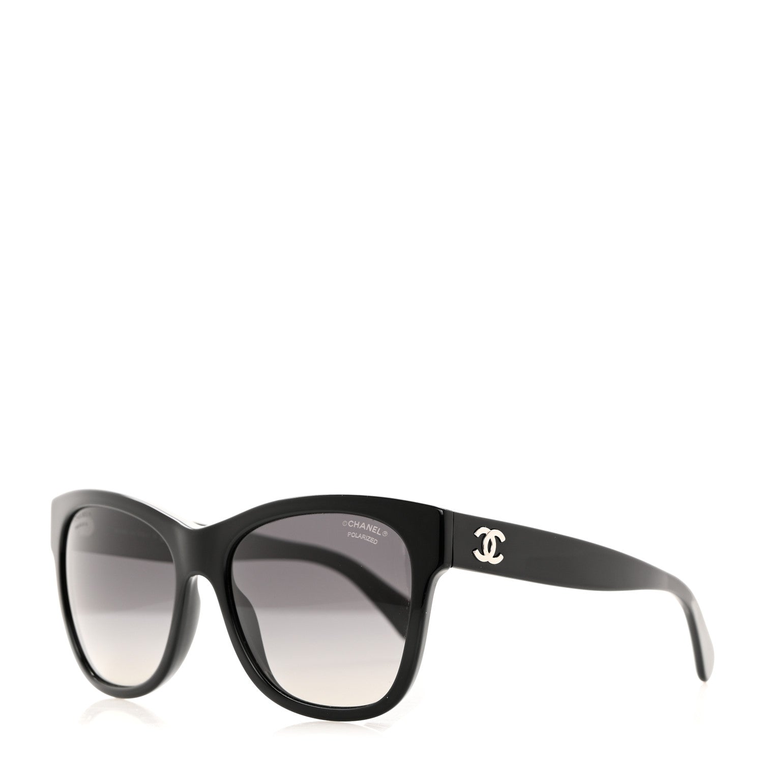 Chanel Acetate Polarized Square CC Sunglasses 5380 Black 1 of 8