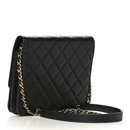 Chanel Caviar Quilted Square Wallet On Chain WOC Black 3 of 12