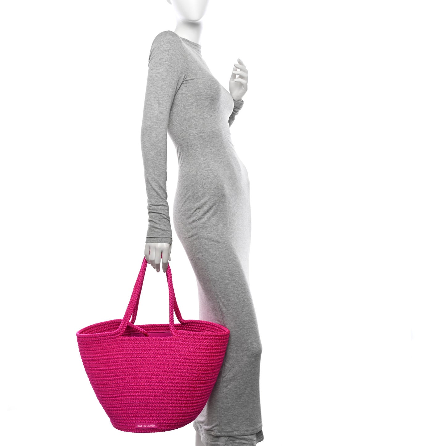 Raffia Large Ibiza Basket Bag Fuchsia