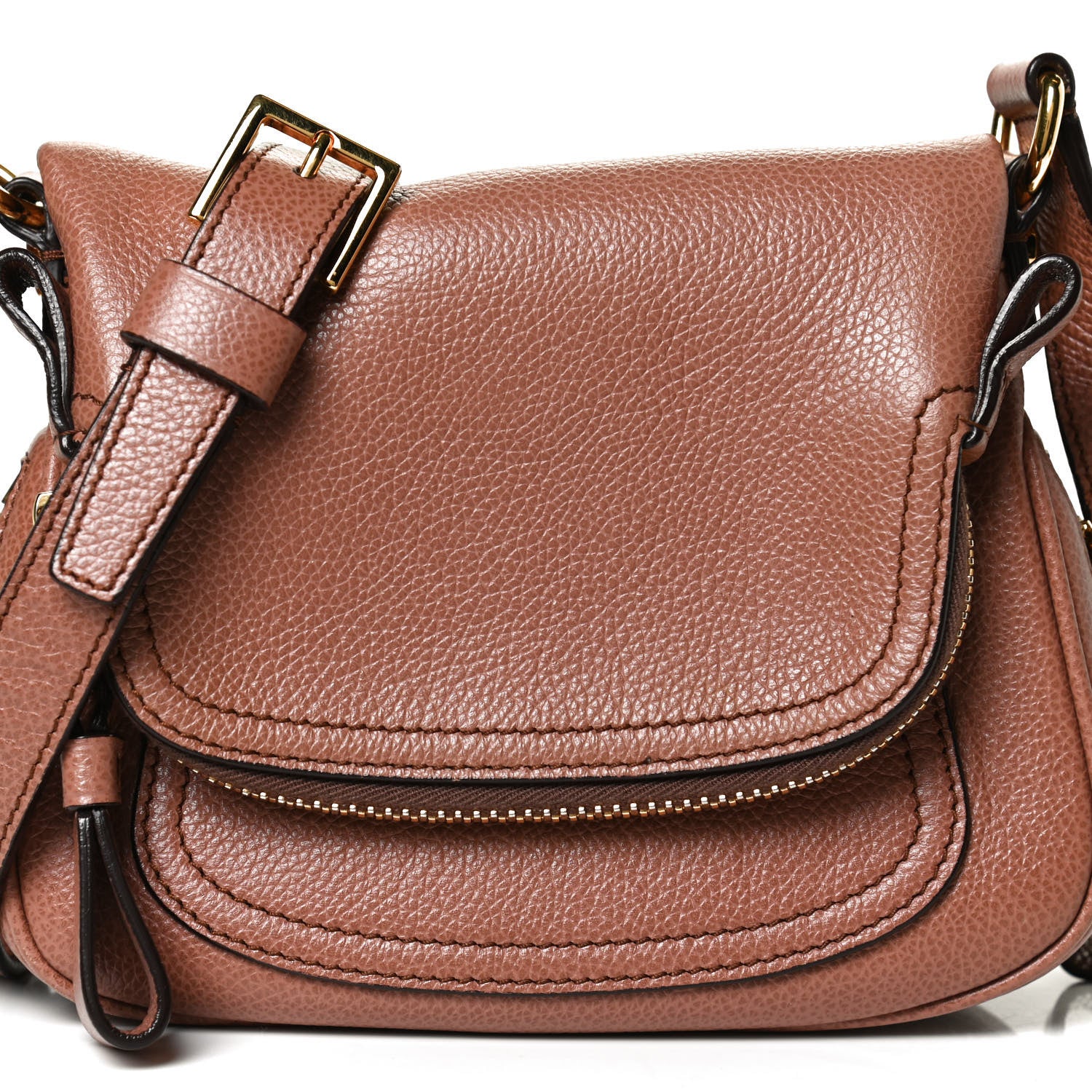 Tom Ford Pebbled Calfskin Mini Jennifer Crossbody Bag Caramel 7 of 9