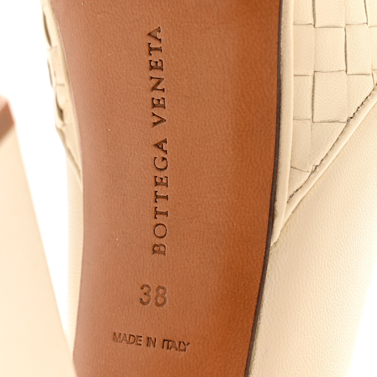 Bottega Veneta Nappa Intrecciato Platform Pumps 38 Nude 7 of 9