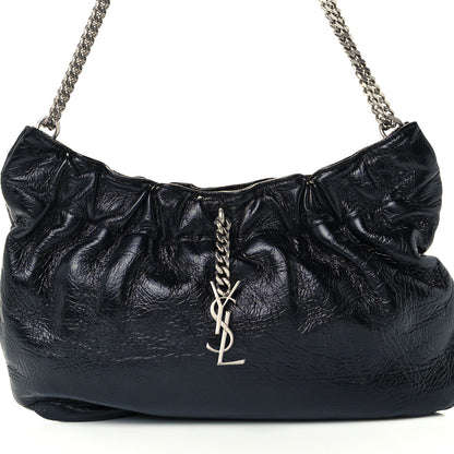 Saint Laurent Calfskin Pac Ruched Hobo Black 8 of 10