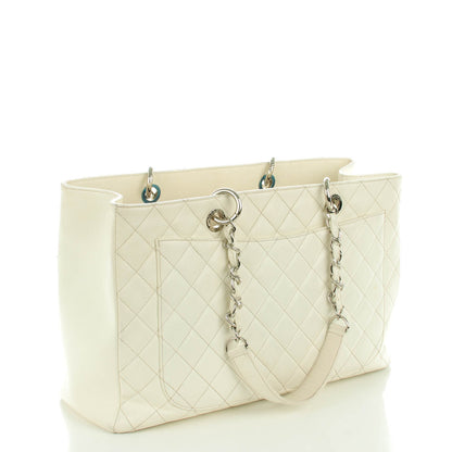 Chanel Caviar Quilted XL Grand Shopping Tote GST White 4 of 10