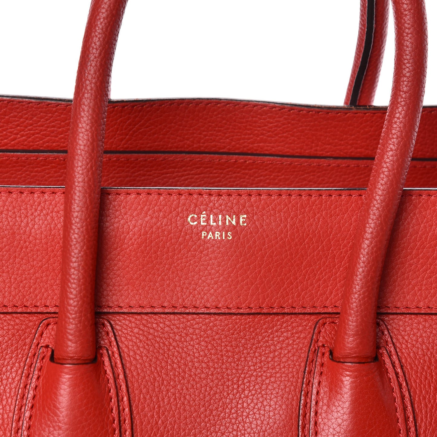 Drummed Calfskin Mini Luggage Red