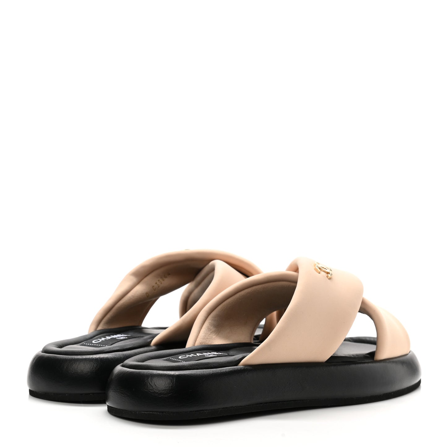 Fabric CC Mules Sandals 40 Light Beige