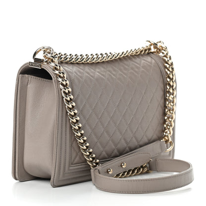 Chanel Caviar Quilted New Medium Boy Flap Dark Beige 2 of 10