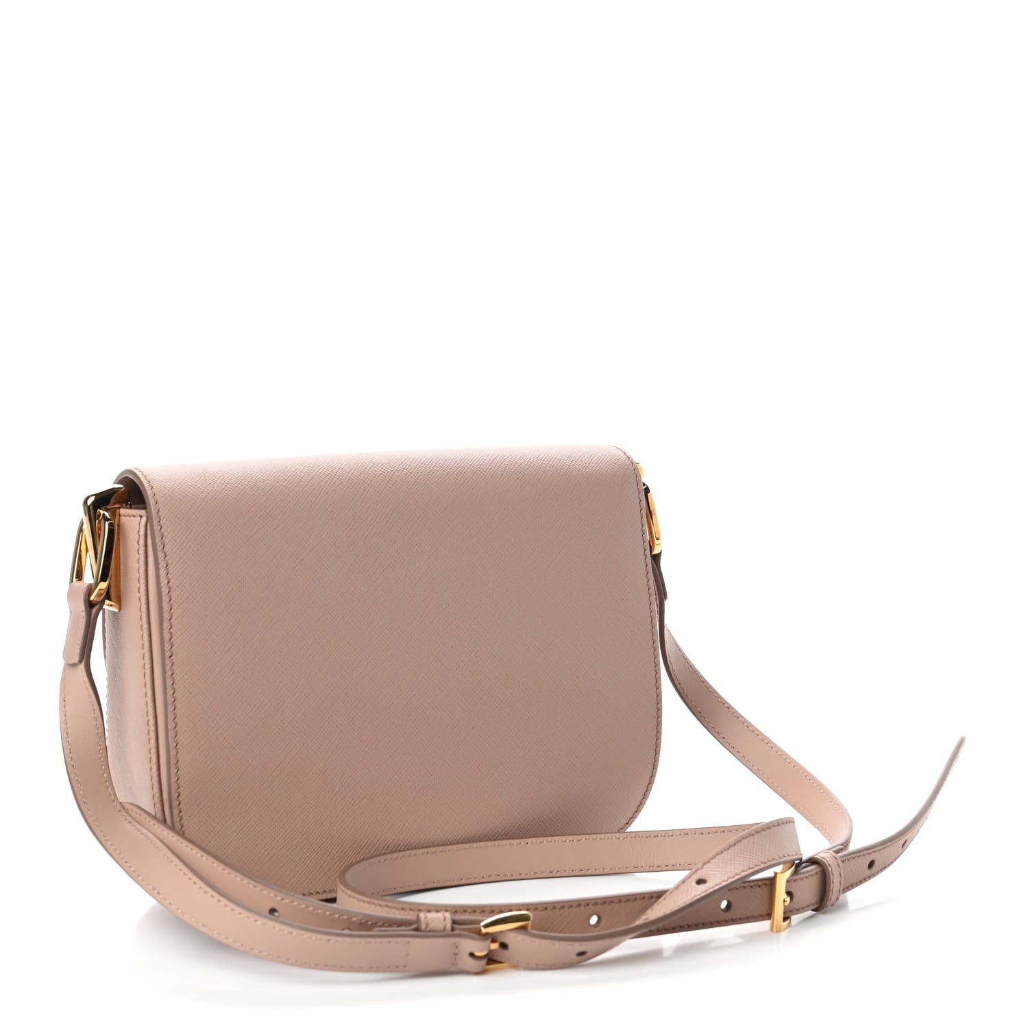 Prada Saffiano Lux Embleme Flap Shoulder Bag Cipria 2 of 4