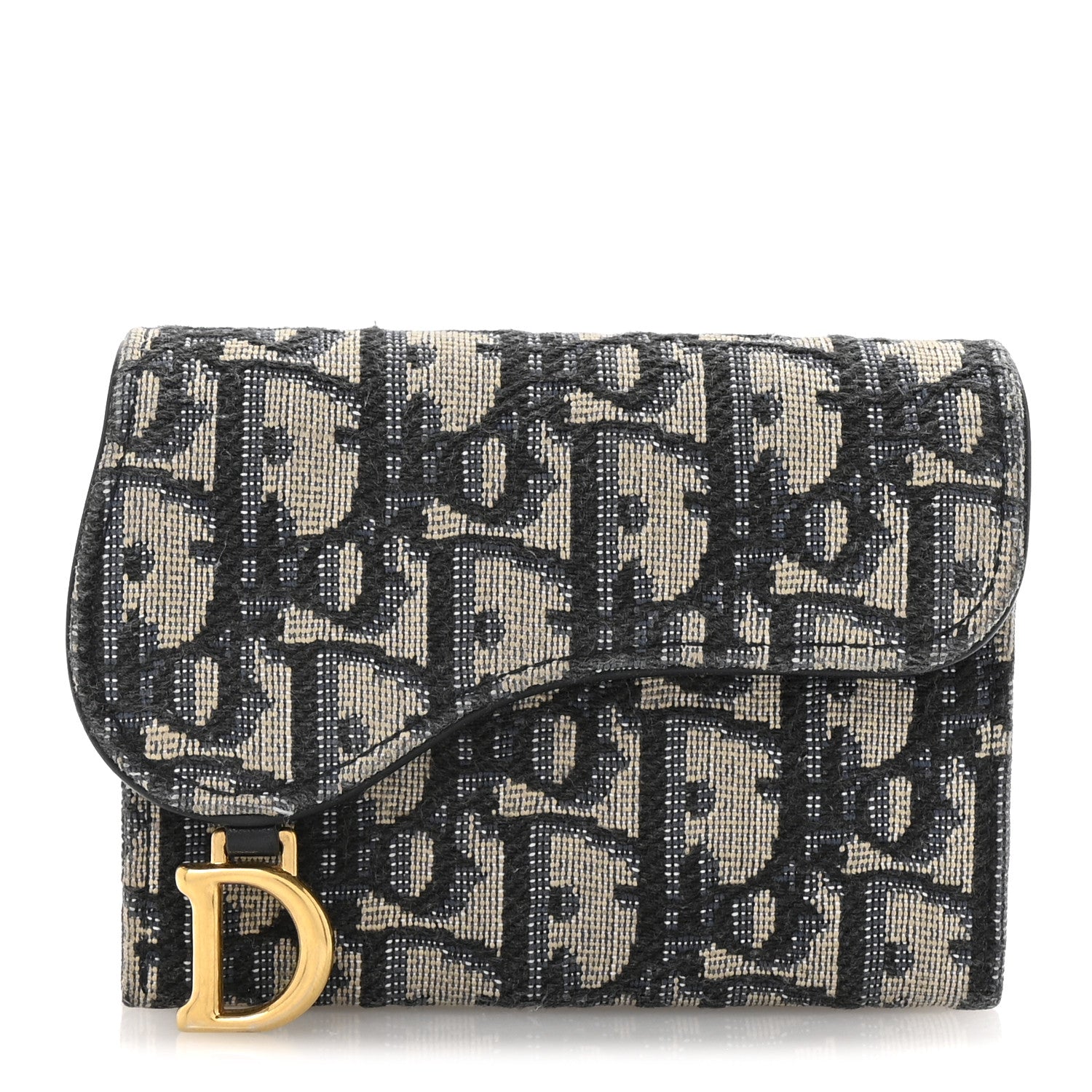 Christian Dior Oblique Saddle 5-Gusset Card Holder Blue 1 of 14