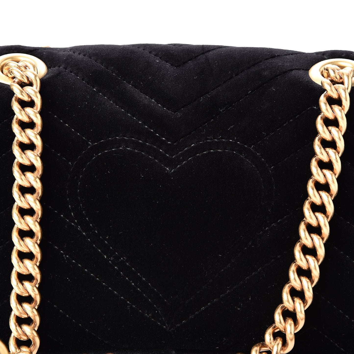 Velvet Matelasse Mini GG Marmont Shoulder Bag Black