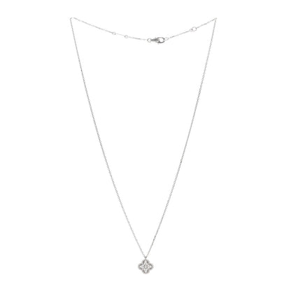 Van Cleef & Arpels 18K White Gold Diamond Sweet Alhambra Pendant Necklace 3 of 5