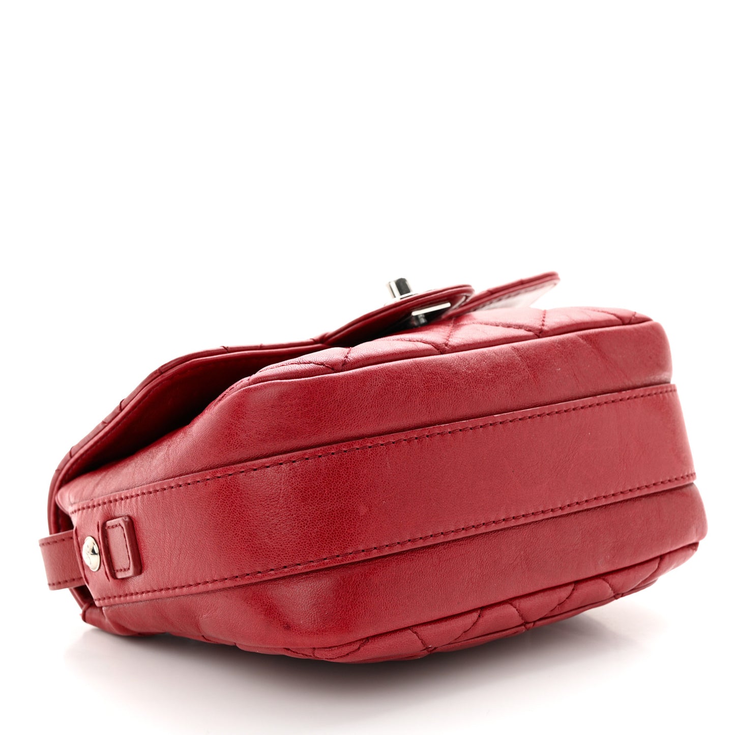 Lambskin Quilted Messenger Bag Red