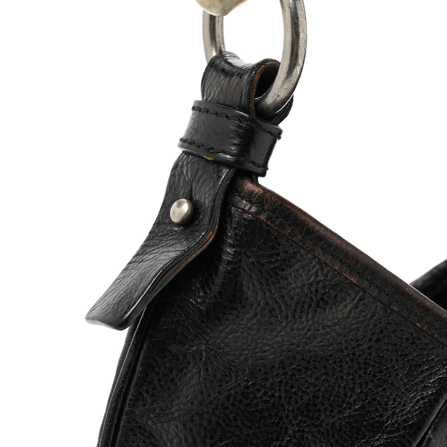 Buffalo Horn Medium Mombasa Hobo Black