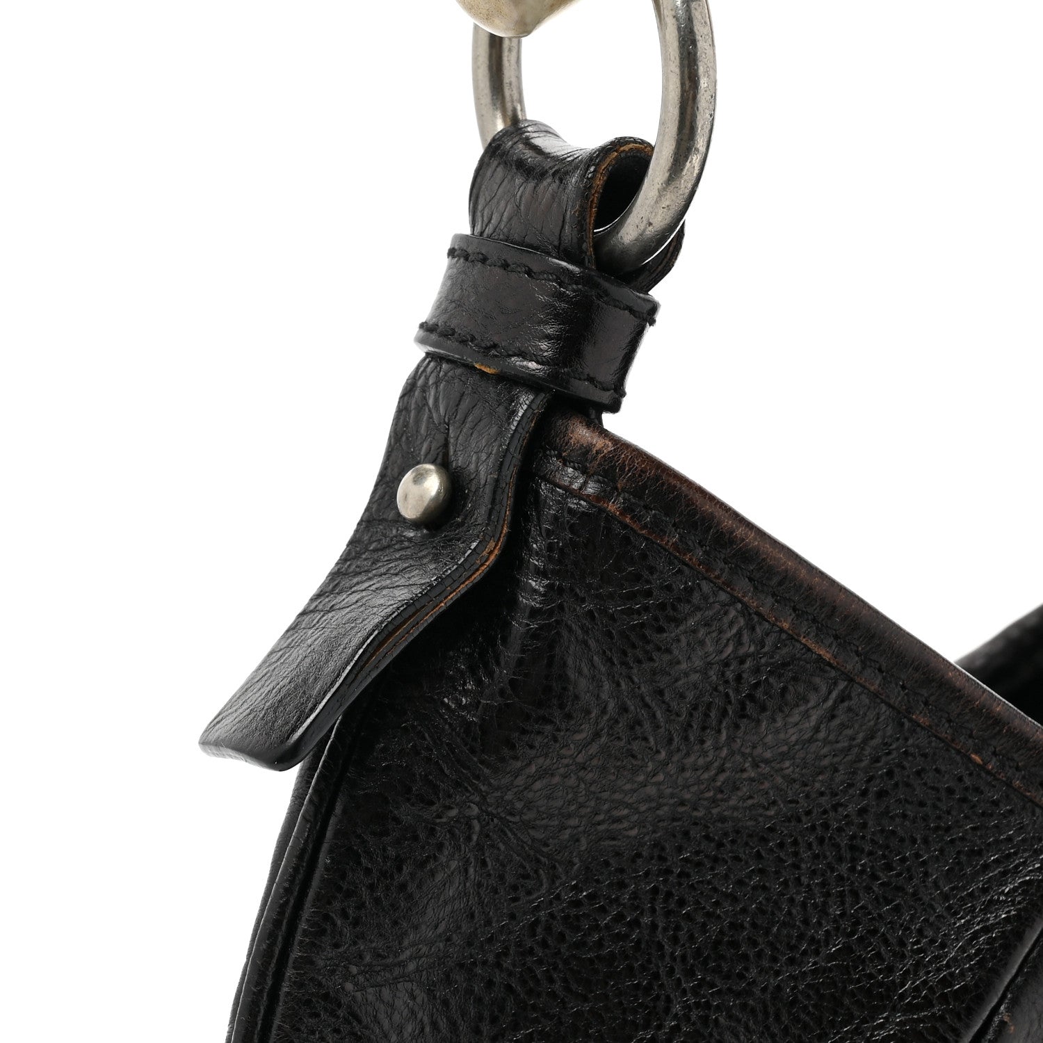 Saint Laurent Buffalo Horn Medium Mombasa Hobo Black 11 of 13