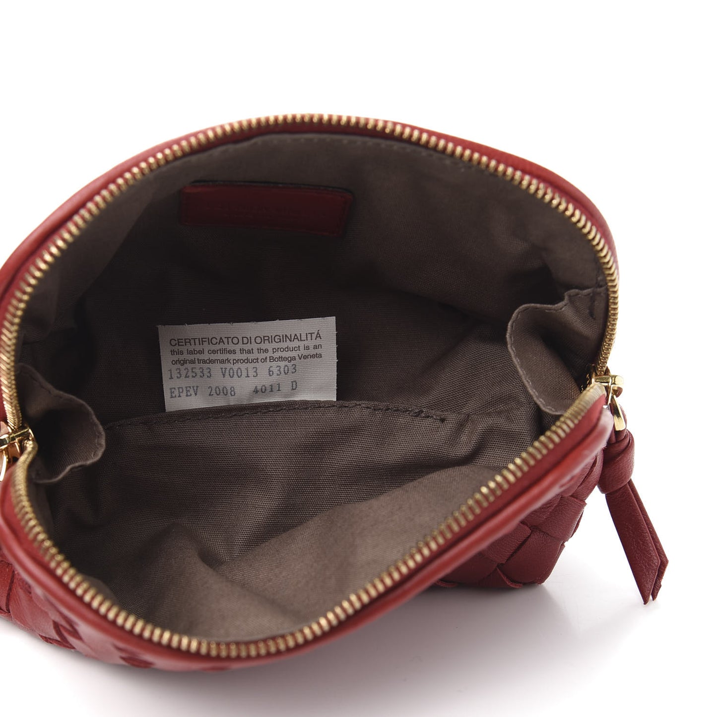 Nappa Intrecciato Cosmetic Pouch Red