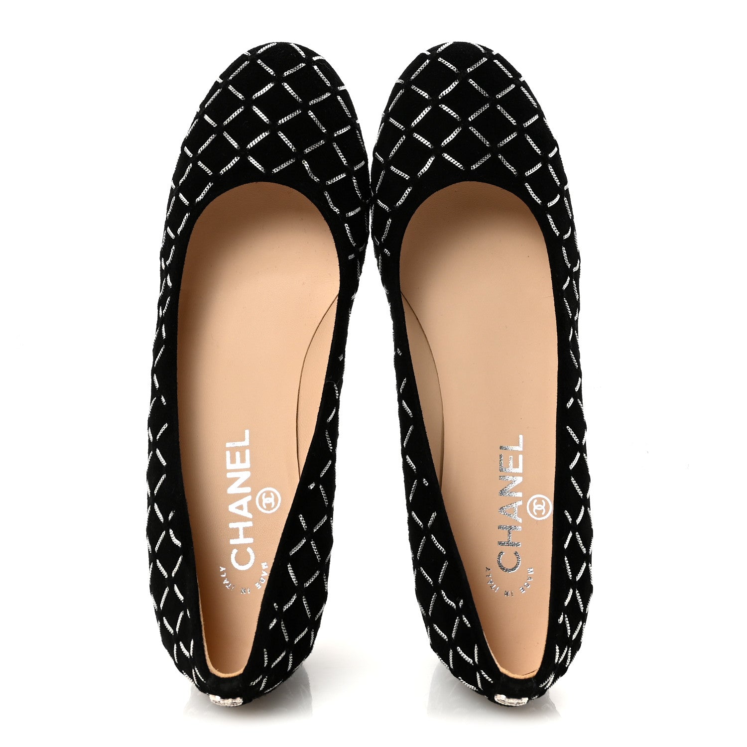 Chanel Kid Suede Chain Quilted Pumps 40 Black 2 of 9