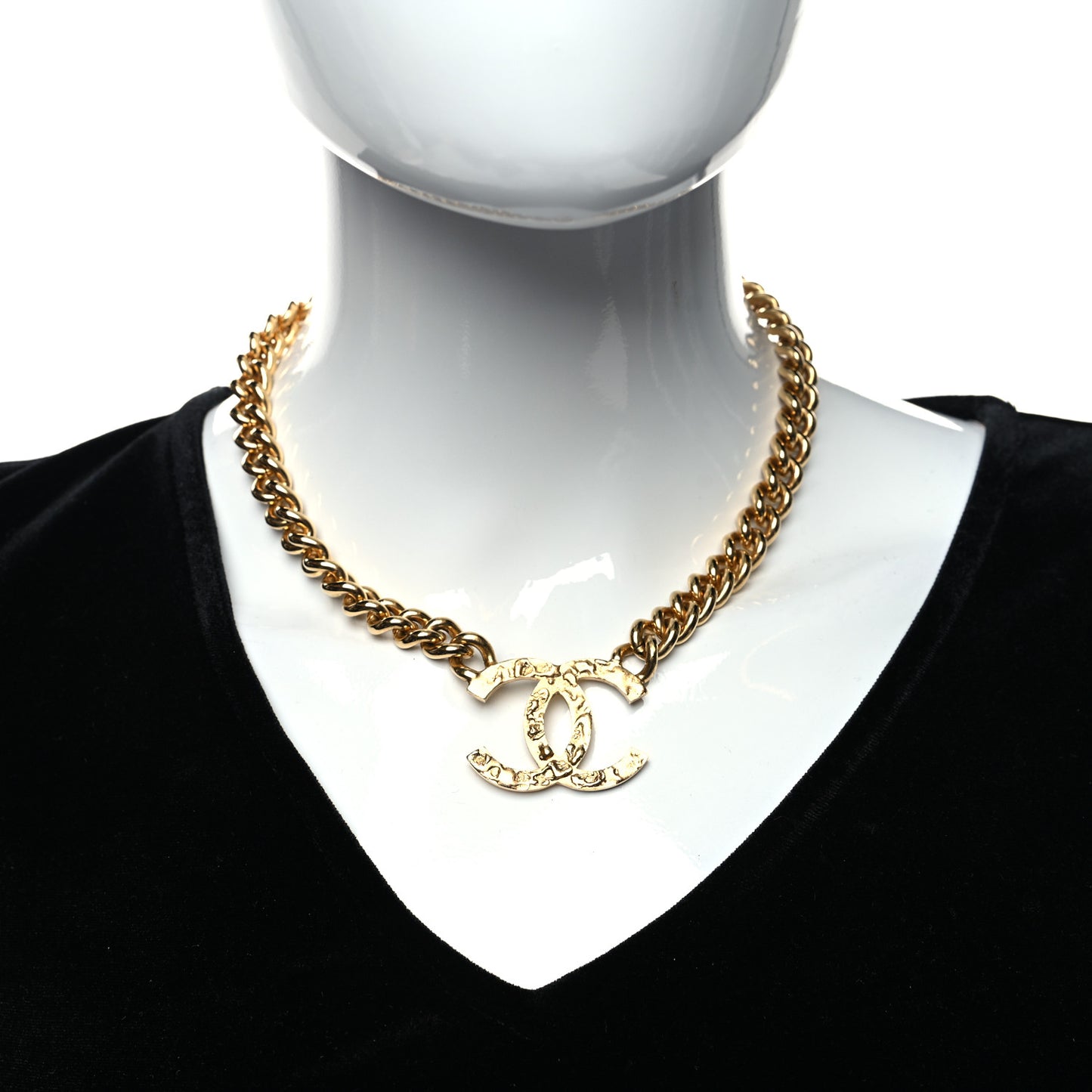 Metal Natural Stones CC Necklace Gold