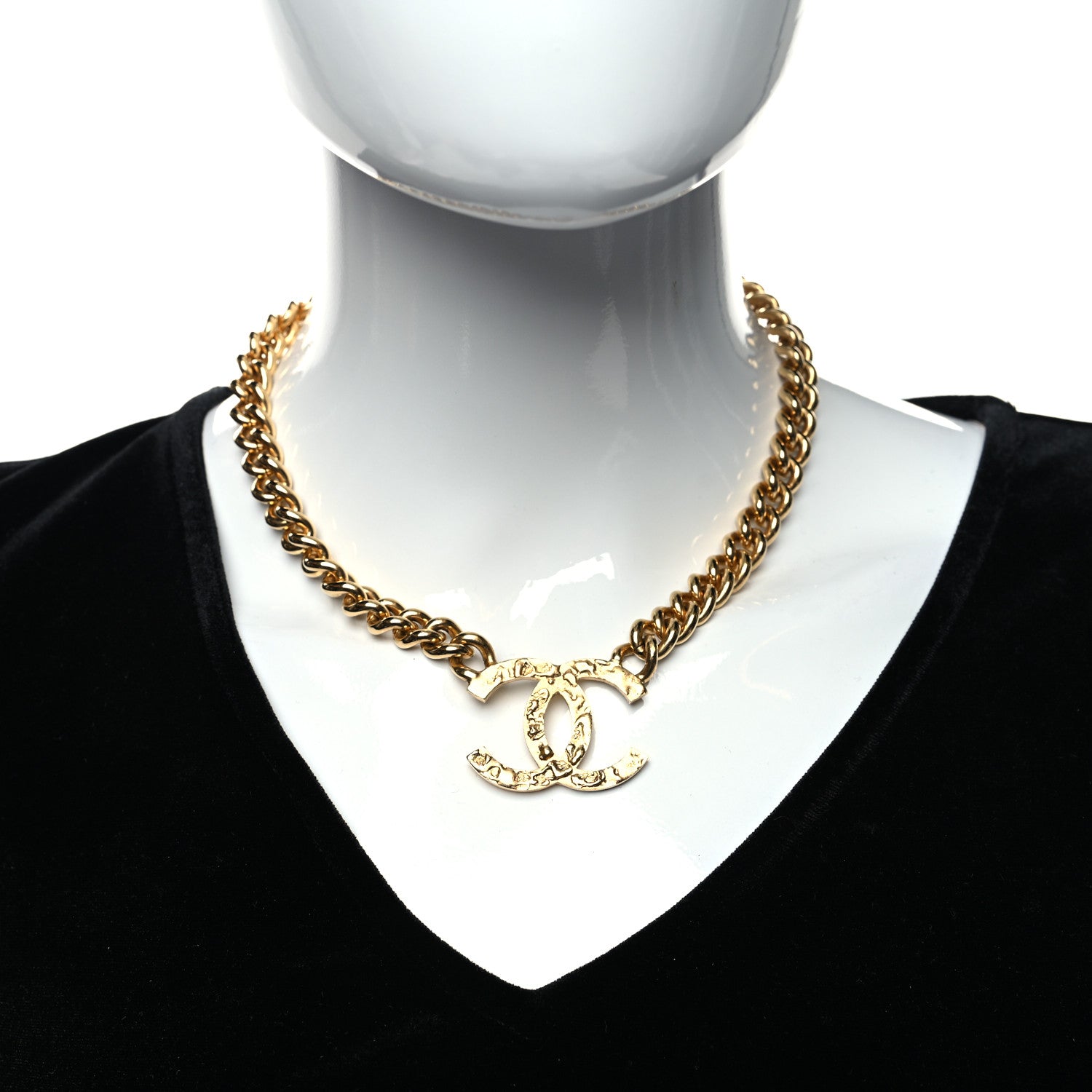Chanel Metal Natural Stones CC Necklace Gold 2 of 5
