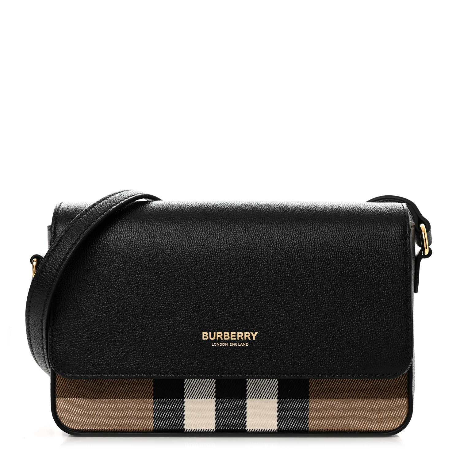 Burberry Grained Calfskin House Check Tartan Mix New Hampshire Black 1 of 10