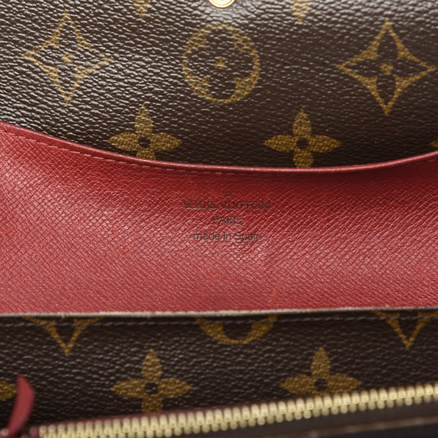 Monogram Emilie Wallet Red