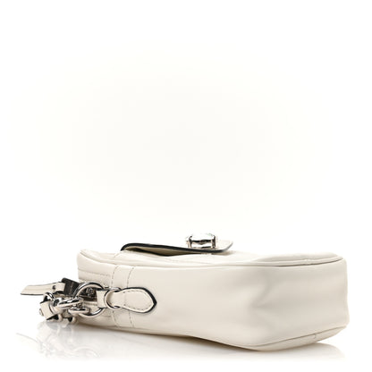 Miu Miu Vitello Soft Calfskin Crystal Embellished Solitaire Camera Bag White 4 of 10