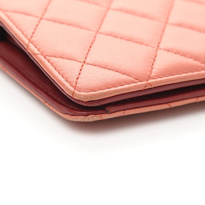 Chanel Lambskin Quilted Yen Wallet Orange 4 of 8