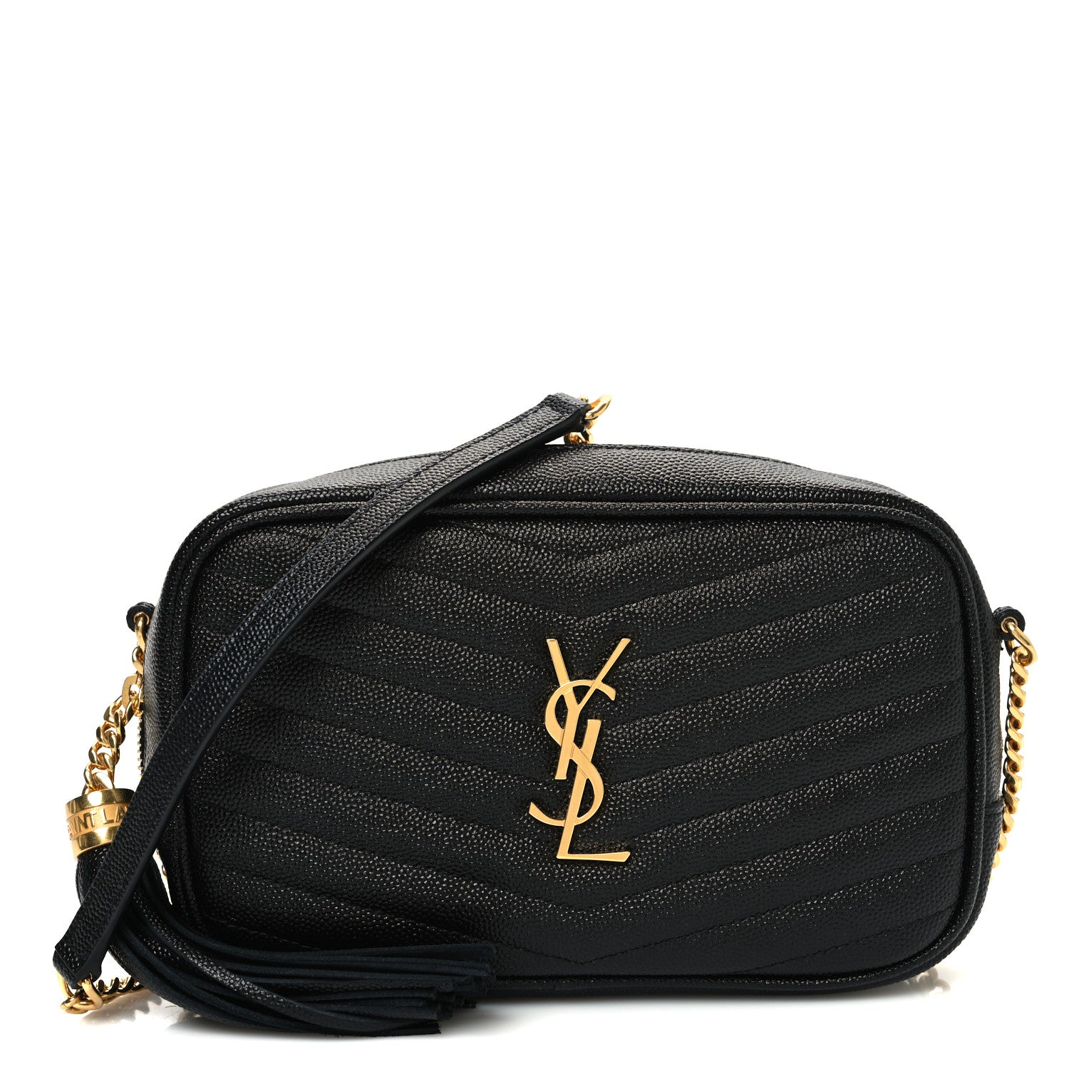 Saint Laurent Grain De Poudre Matelasse Monogram Mini Lou Camera Bag Black 1 of 10
