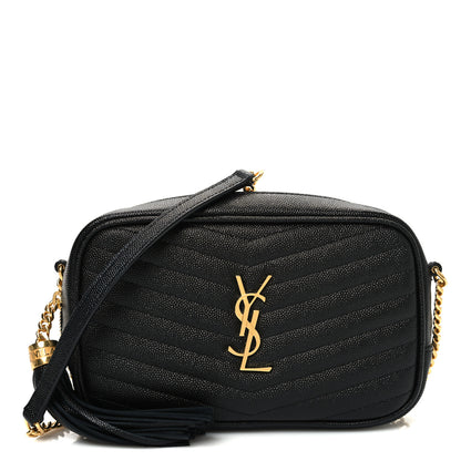 Saint Laurent Grain De Poudre Matelasse Monogram Mini Lou Camera Bag Black 1 of 10