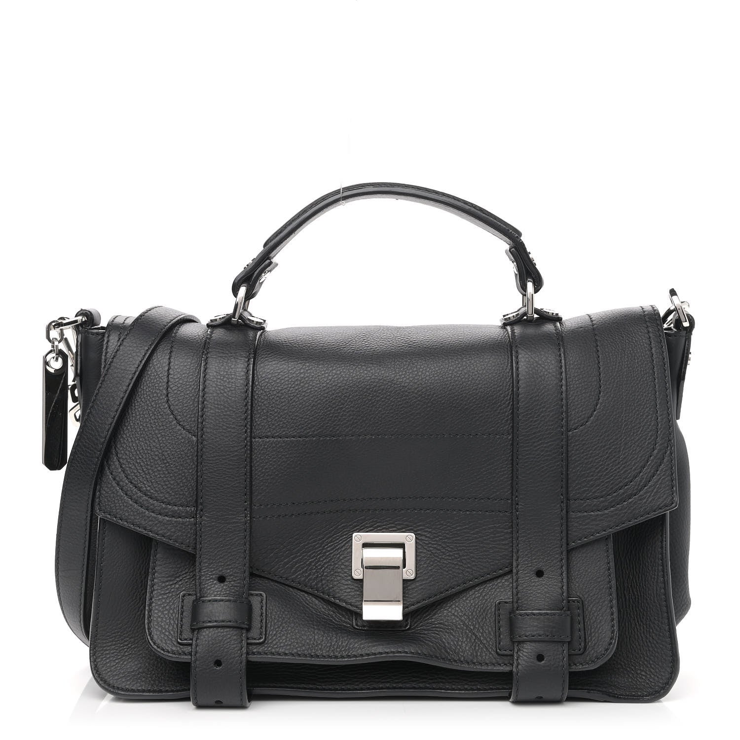 Proenza Schouler Soft Grainy Calfskin Medium PS1 Satchel Black 1 of 11