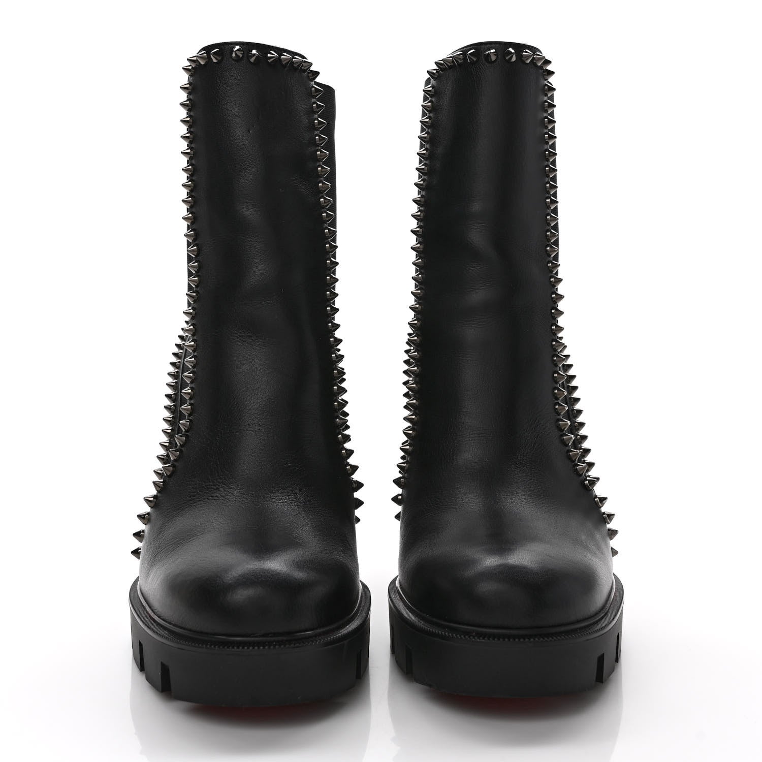Christian Louboutin Nappa Out Line Spike Lug 100 Boots 40 Black 2 of 7