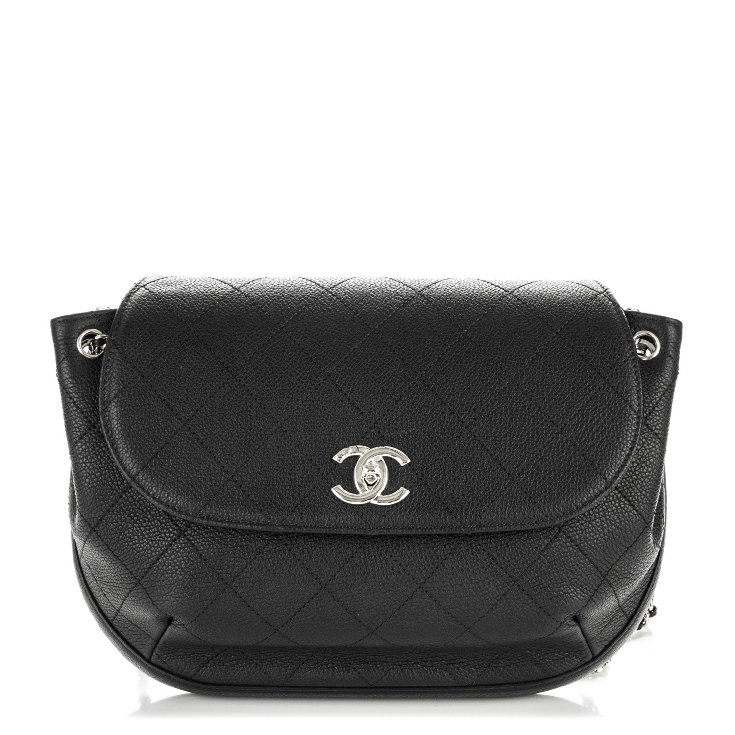 Chanel Caviar Quilted Large Round Messenger Flap Black 1 of 6